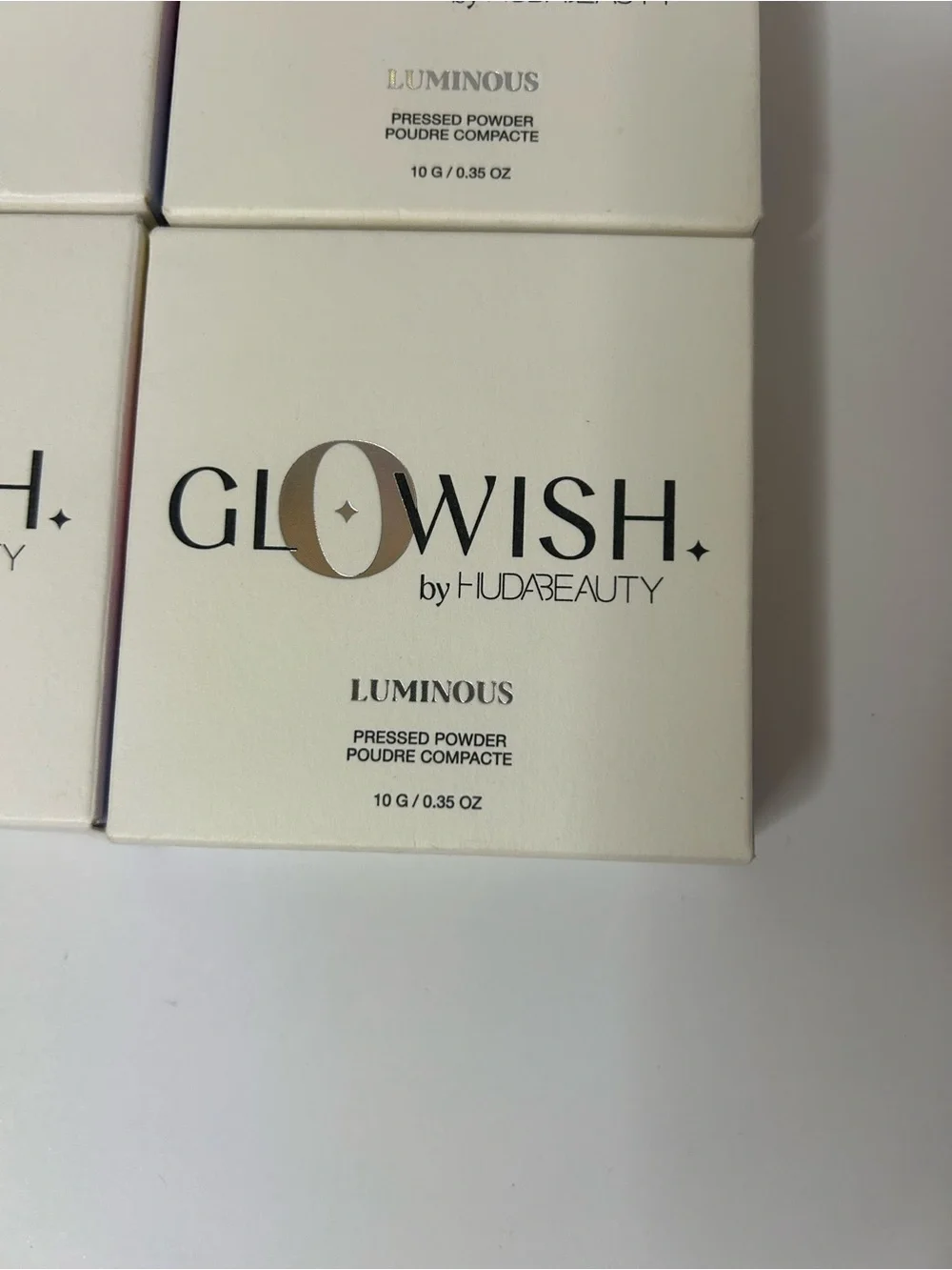 New Huda Beauty GloWish Luminous Pressed Powder 13 Extra Rich Lot Of 4.  New in